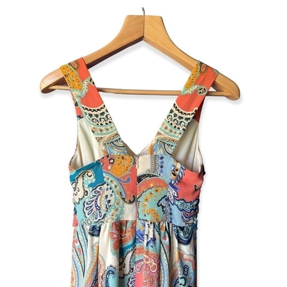 Anthropologie Maeve Vizcaya Multicolor Paisley Print Maxi Dress, Size 0 - Picture 4 of 11